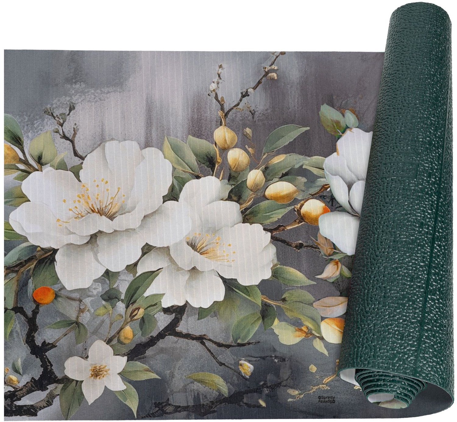 ANRO Keukenloper Sara Orchideeën Grijs 500x52cm – Antislip Gangloper Tapijtloper 3 mm Laagpolig