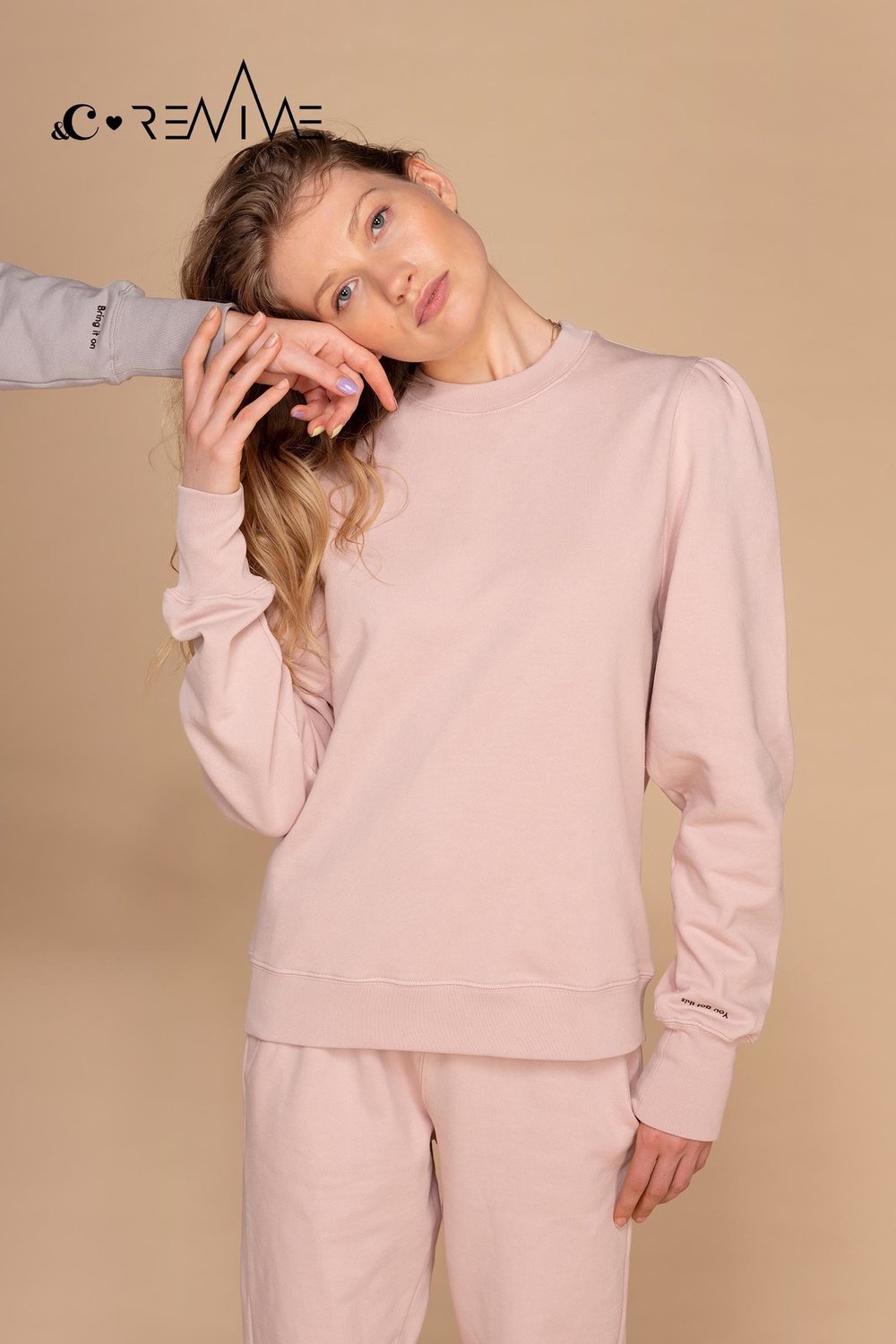 REVIVE x &C - Lange Sweater Dames - Biologisch Katoen - Blush Pink - Maat XS