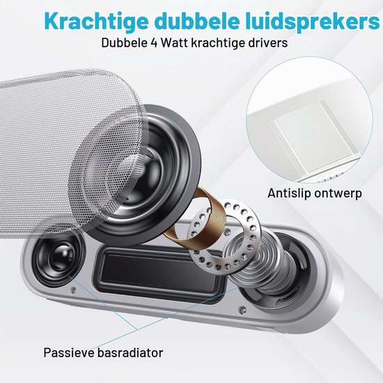 USB-luidspreker soundbar, draagbare USB-computerluidspreker, mini-soundbar, kleine luidspreker voor telefoon, notebook, pc, desktop - plug and play (grijs) — afbeelding 4