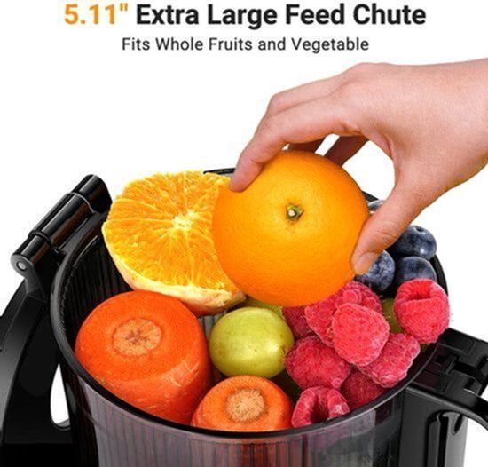 Slowjuicer – Sapmaker – Juicer – Sapcentrifuge - Sappentap – Groentesapmachine – 1,8 Liter Inhoud – 250 Watt Motor - Zilver — afbeelding 2