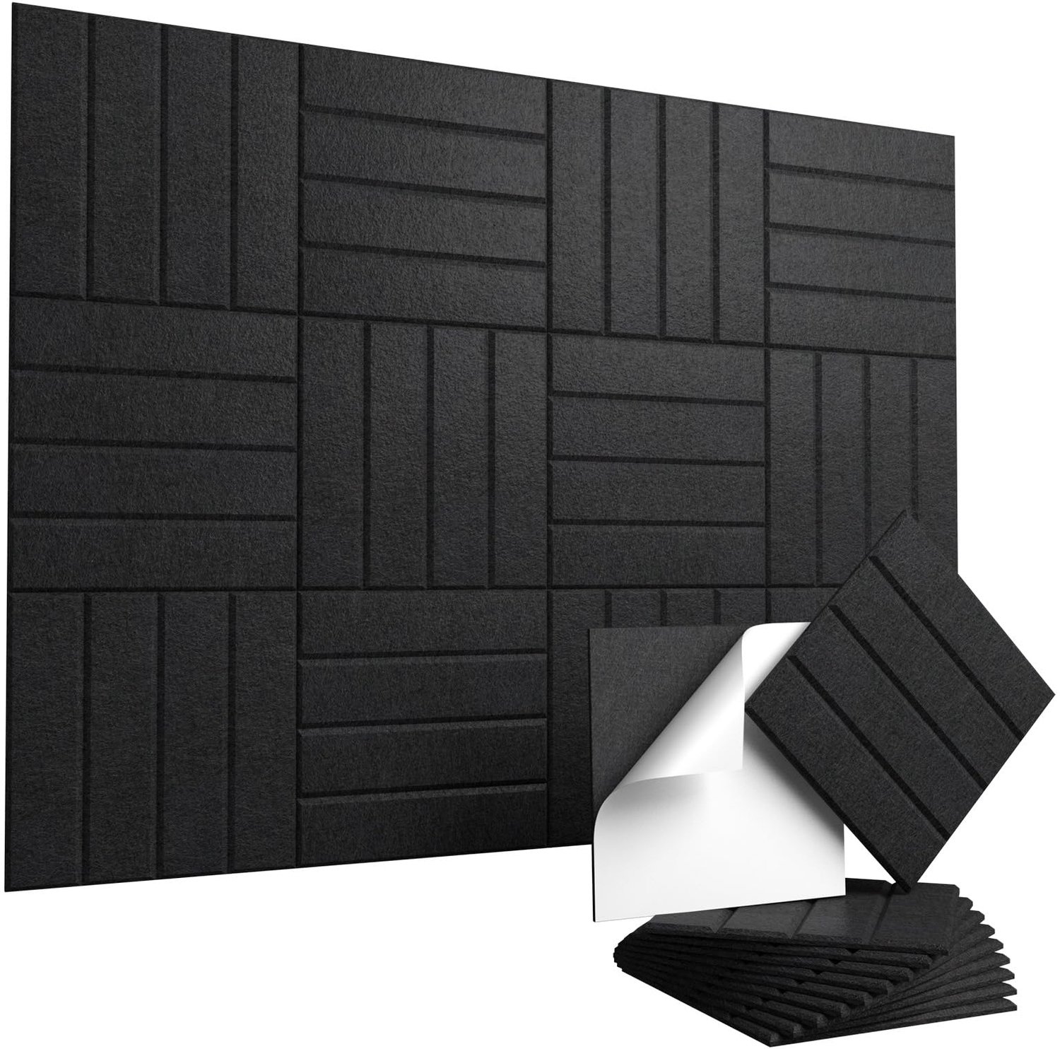 SnelShoppen - Set van 20 zelfklevende akoestische panelen 30x30x1 cm - Geluidswerende wandpanelen van hoog-dichtheid vilt voor echo- en ruisonderdrukk