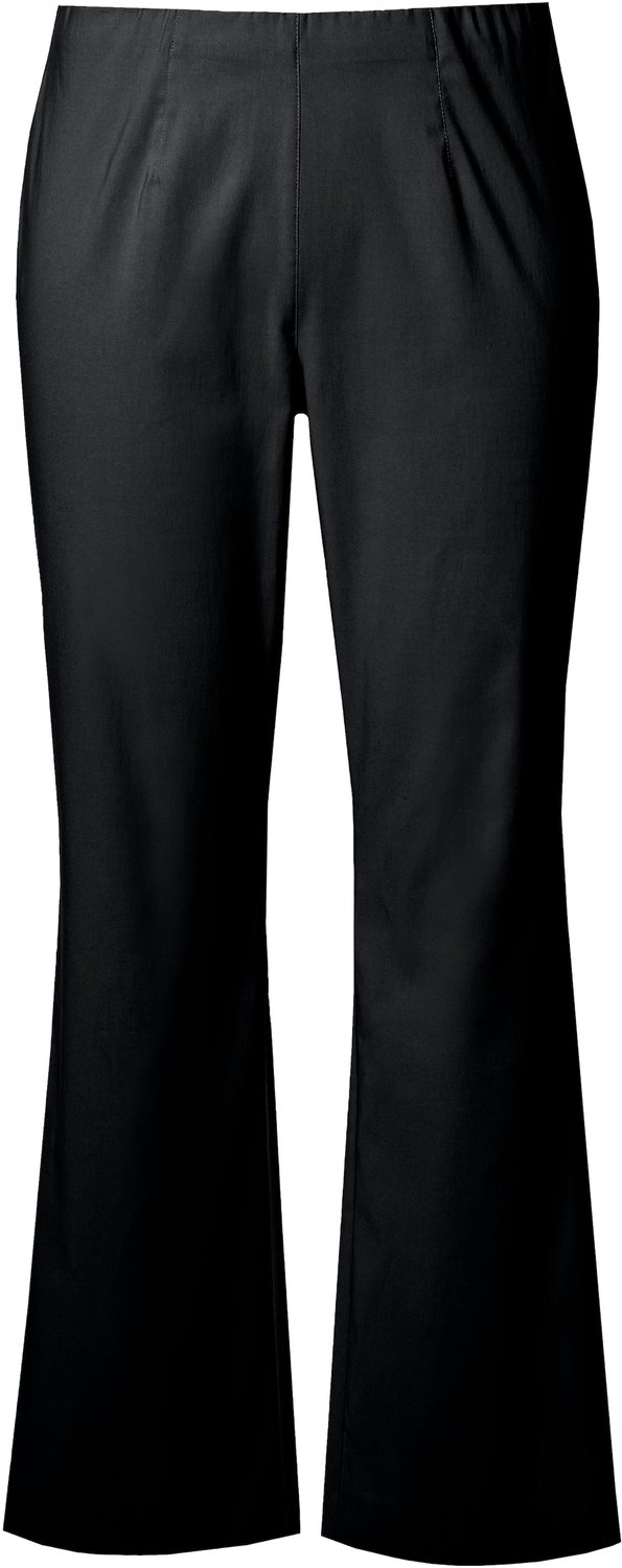 Ulla Popken - Dames - Bengalin broek thermofunctie elastische tailleband - Zwart - Maat 28