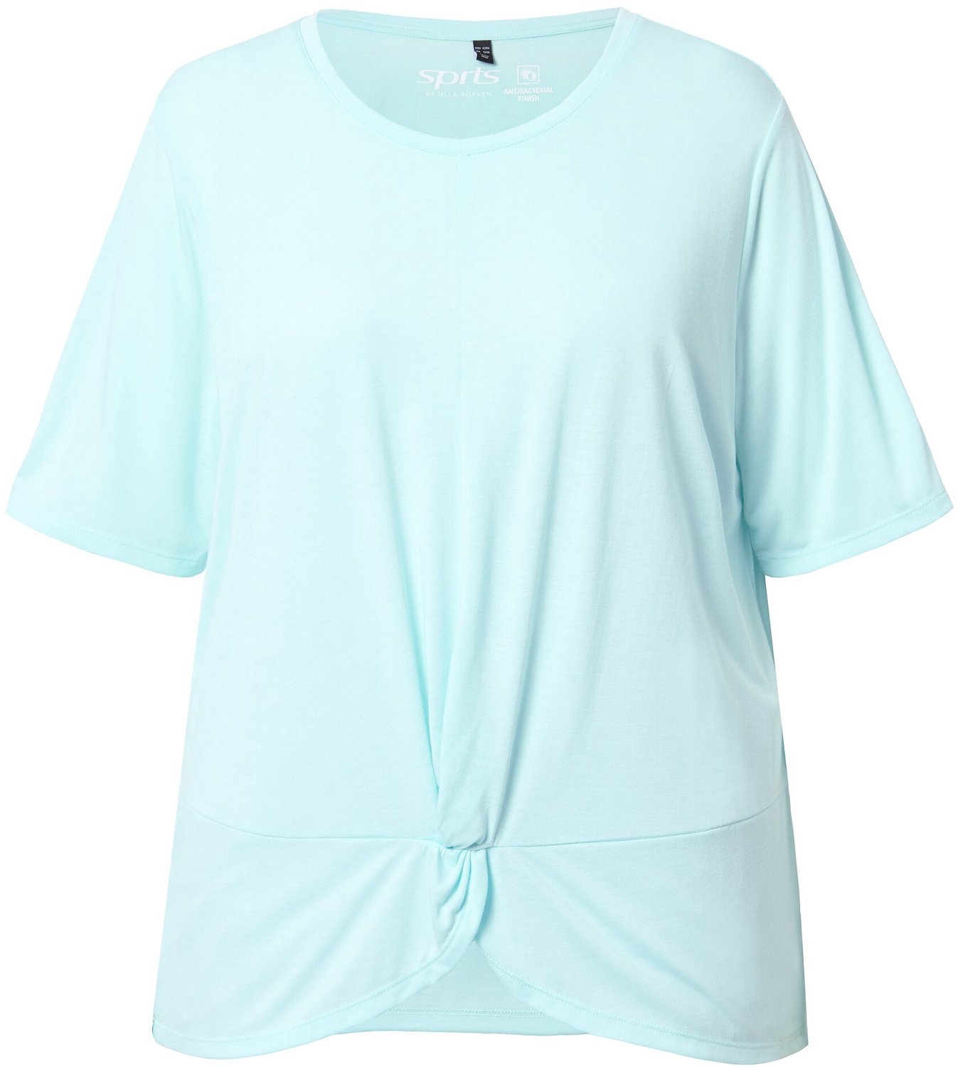 Ulla Popken Dames Functioneel shirt antibacterieel ronde hals korte mouwen – + Baby Turkoois