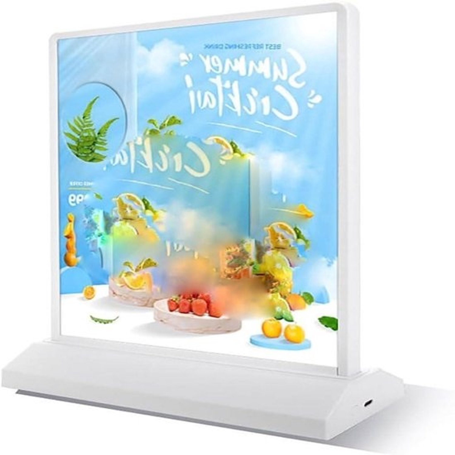 LED Displaybox - Verlicht bord - Reclame presenteren - Dubbelzijdig verlicht - A4-formaat - Zwart
