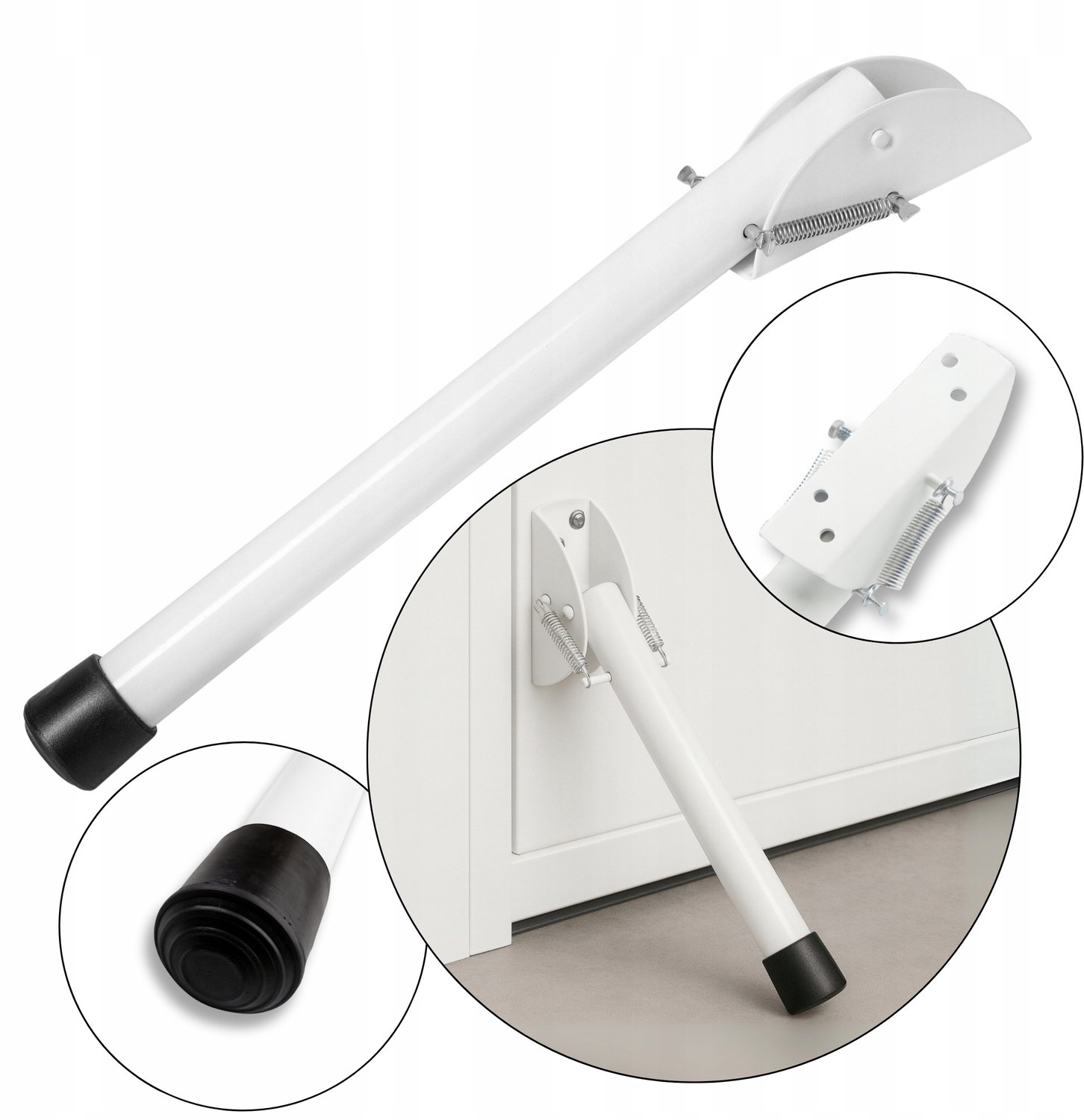 Garagedeur Stopper 30cm Wit - Duurzaam Metaal