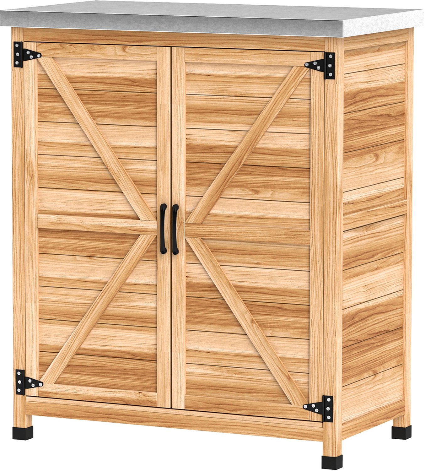 Sunona Tuinkast - Met werkblad en interne plank - Van vurenhout en verzinkt staal - 79 x 43 x 92 cm - Houtkleur