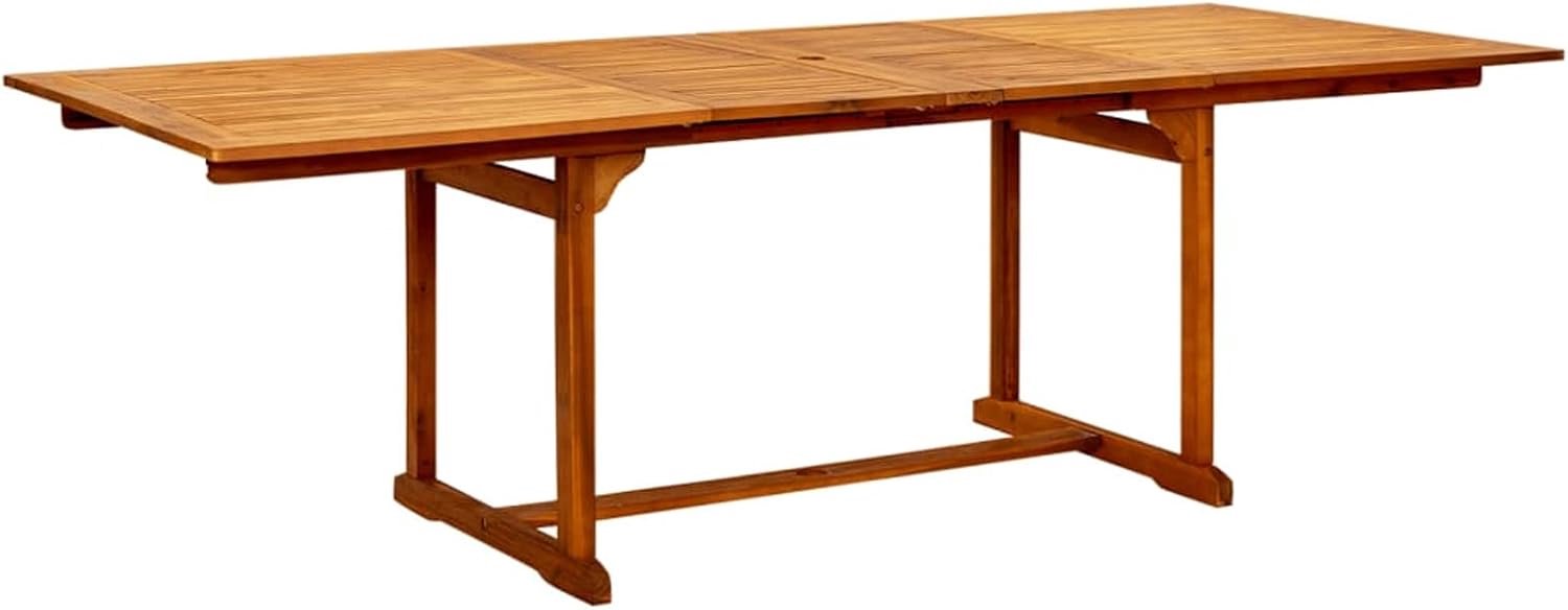 Uitbreidbaar, tuintafel, terrastafel, balkontafel, houten tafel, tuinmeubelen, tafel, massief hout, acacia (160-240) x 100 x 75 cm