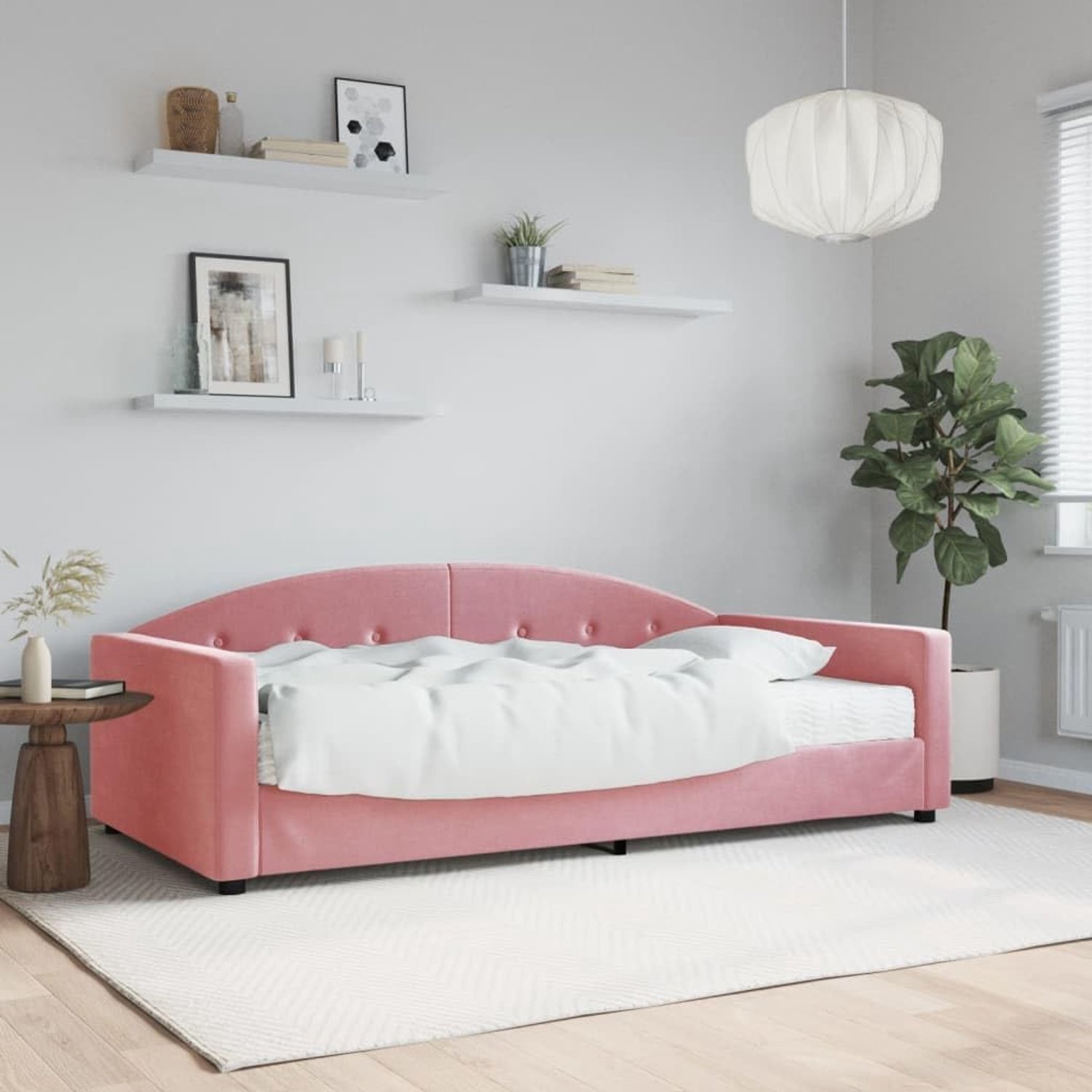 2 in 1 slaapbank roze 100x200 cm