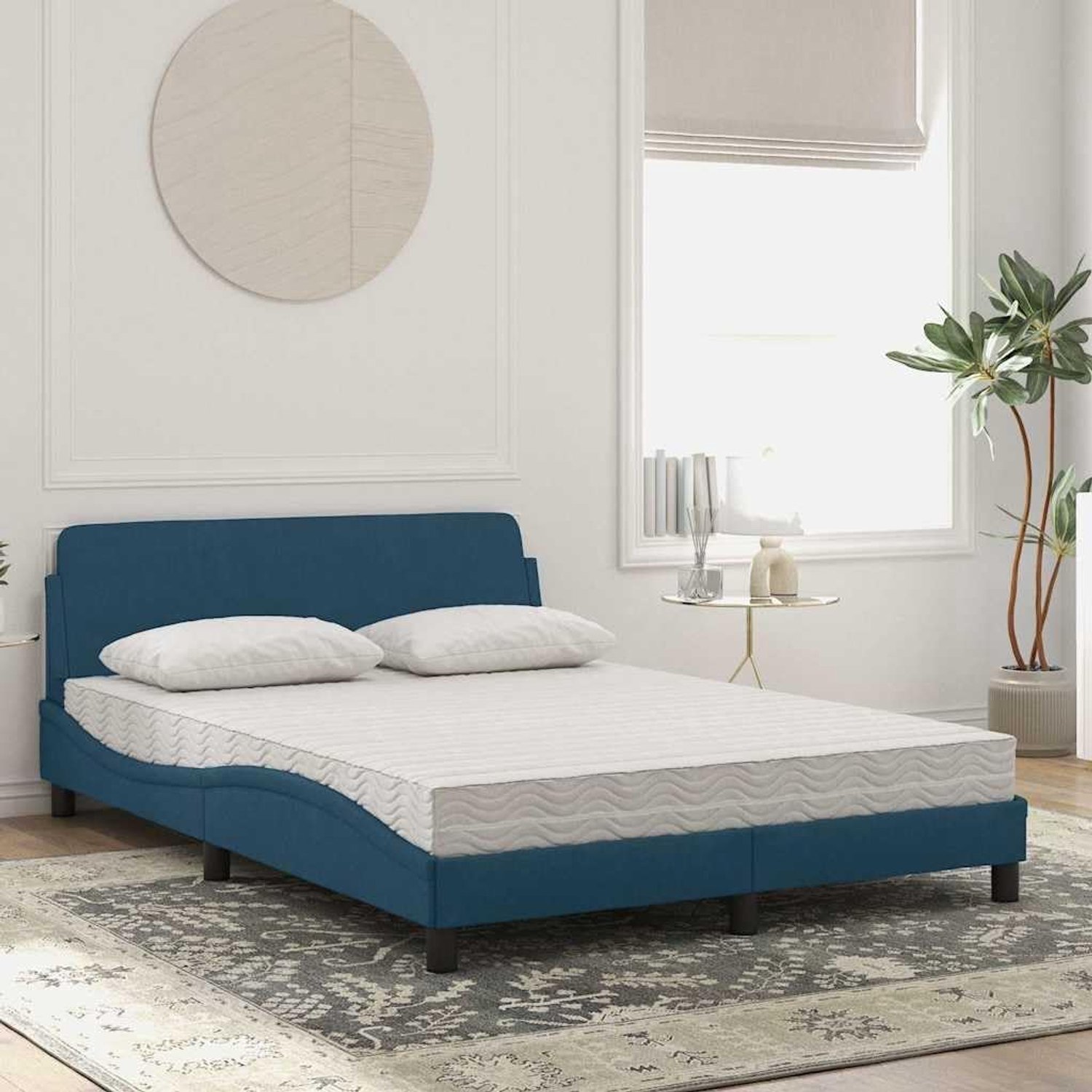Multiplex lattenbodem schuimmatras Dover blauw 120x200 cm