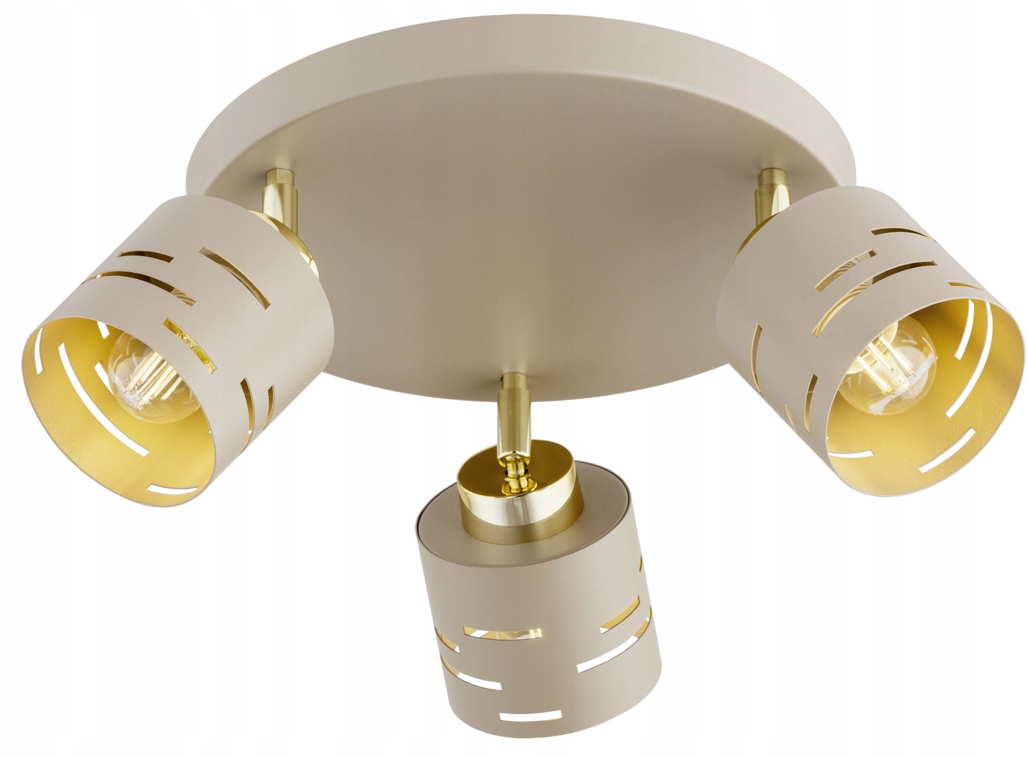 Vox Plafondlamp Beige - Moderne Design Hanglamp met Gouden Accenten