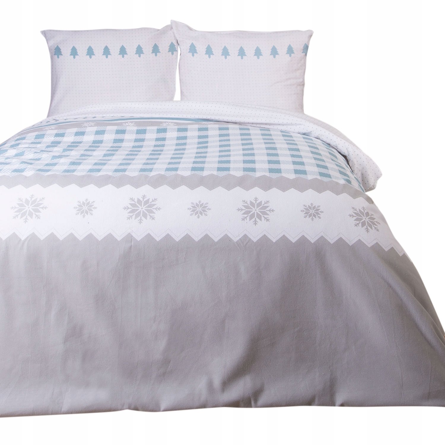 Flanellen Dekbedovertrek Set 160x200 - Zacht & Warm - Ruitpatroon