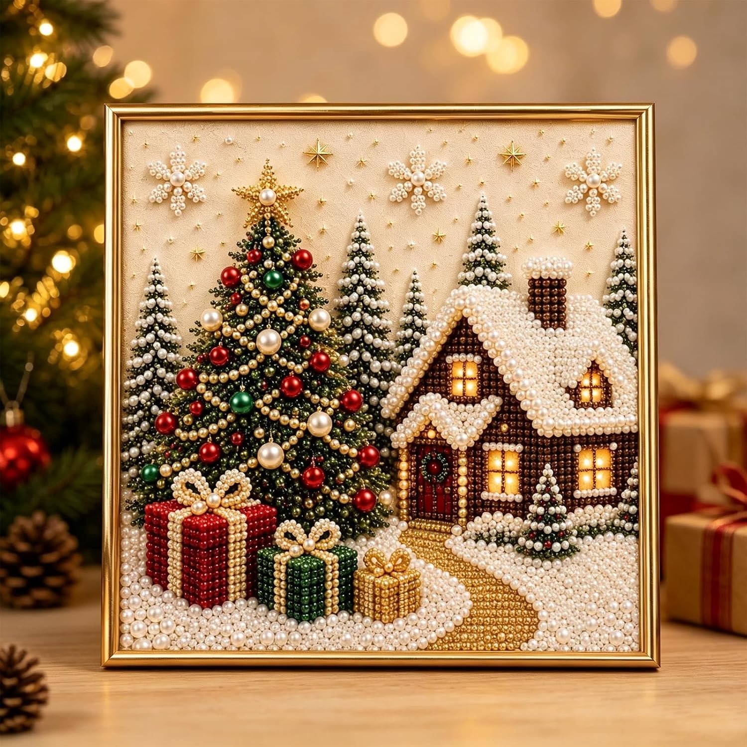 Diamond Painting Kerstmis, Parel Afbeeldingen voor Volwassenen，#C