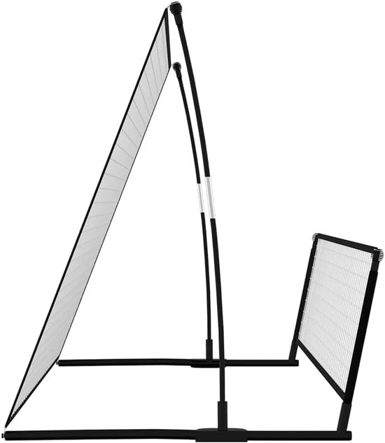Voetbalrebounder en voetbaldoel 2-in-1 voor training, 202 x 104 x 120 cm, stalen frame met polyester net, draagbaar sporttoestel voor tuin en club — afbeelding 3