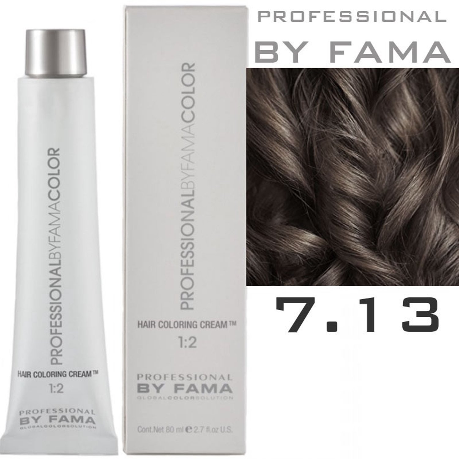 Professional by Fama Haarkleuring 7.13 Medium Cold Beige Blonde - 80 ml