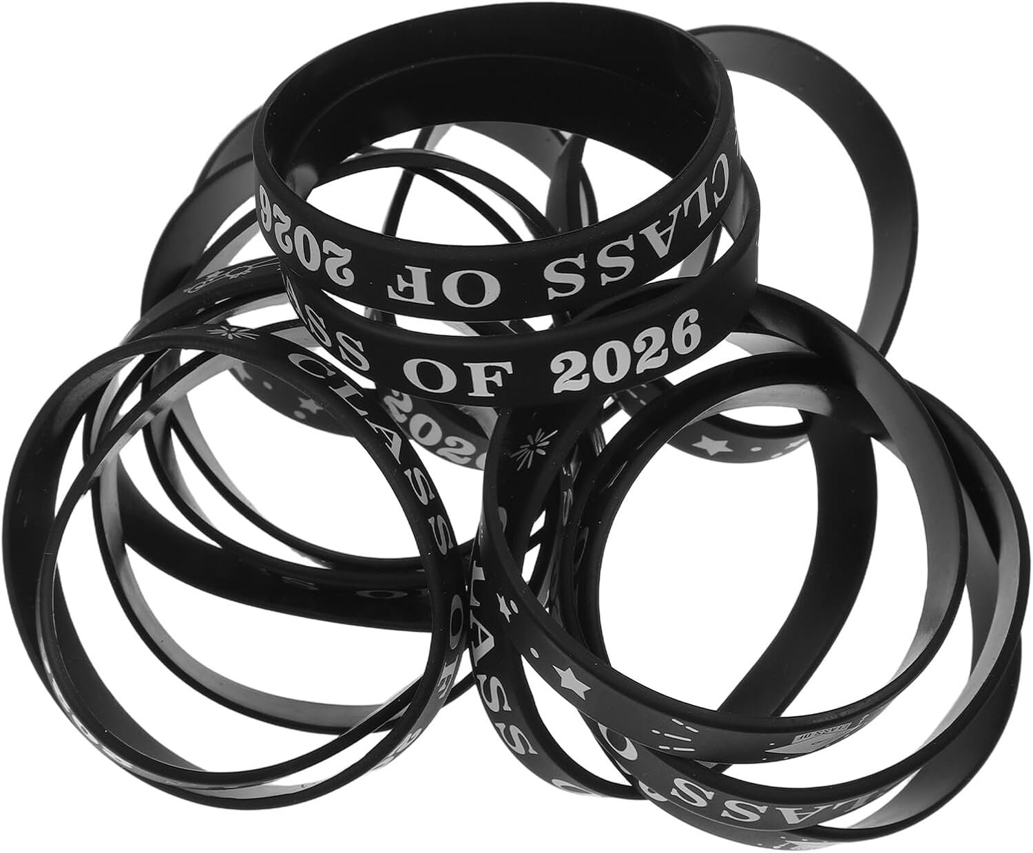 Afstudeerpolsbandjes van Siliconen Bulk Graduation Armbanden voor Gasten Klasgenoten Duurzame Zwarte Afstudeerfeestcadeautjes Herdenkingsaccessoires voor Schooljaar
