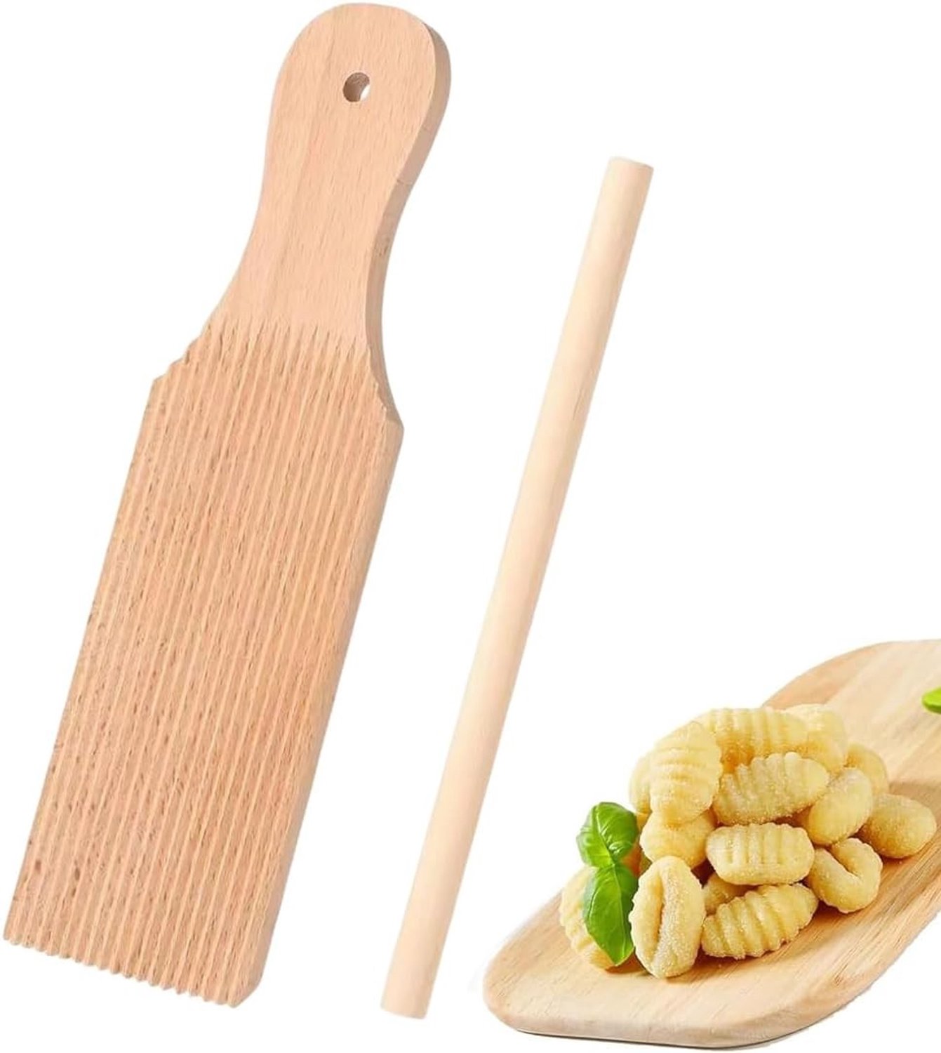 Gnocchi Pasta Plank met Beukenhouten Oppervlak voor Vers Gnocchi, Tortellini en Maccheroni Bereiding, Ideaal voor Thuis Koken en Italiaanse Gerechten