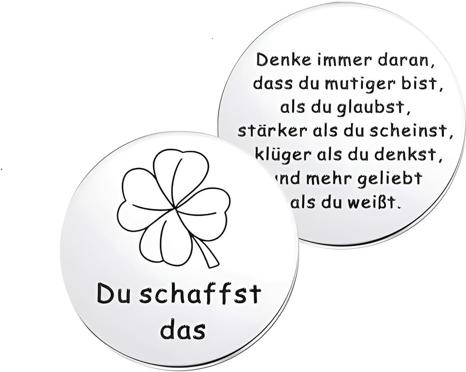 Motiverende Tas met Gelukscharme en Dubbelzijdige Munt - Inspirerende Cadeaus voor Succes en Doorzettingsvermogen