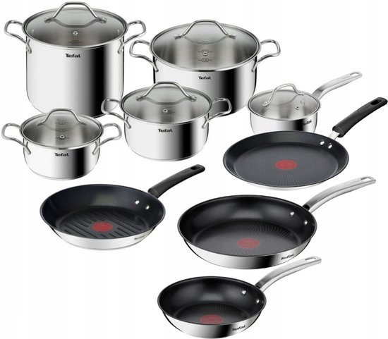 14-delige Pannenset & Kookpannen Set - RVS, Inductie Geschikt