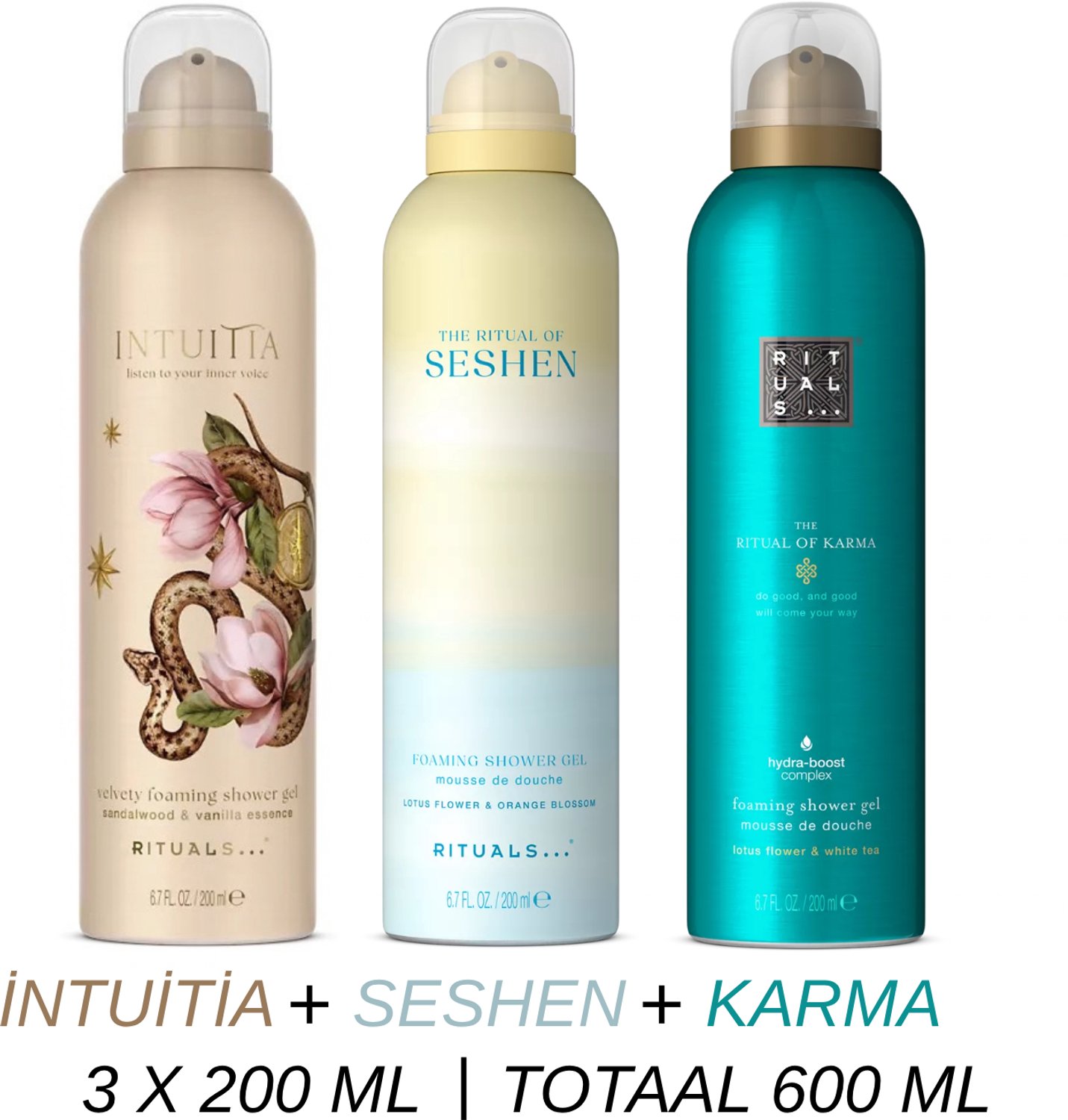 Rituals - Shower Gel Value Set - Intuitia + Seshen + Karma - 3 x Shower Gel 200 ml = 600 ml - Douchegel - Doucheschuim