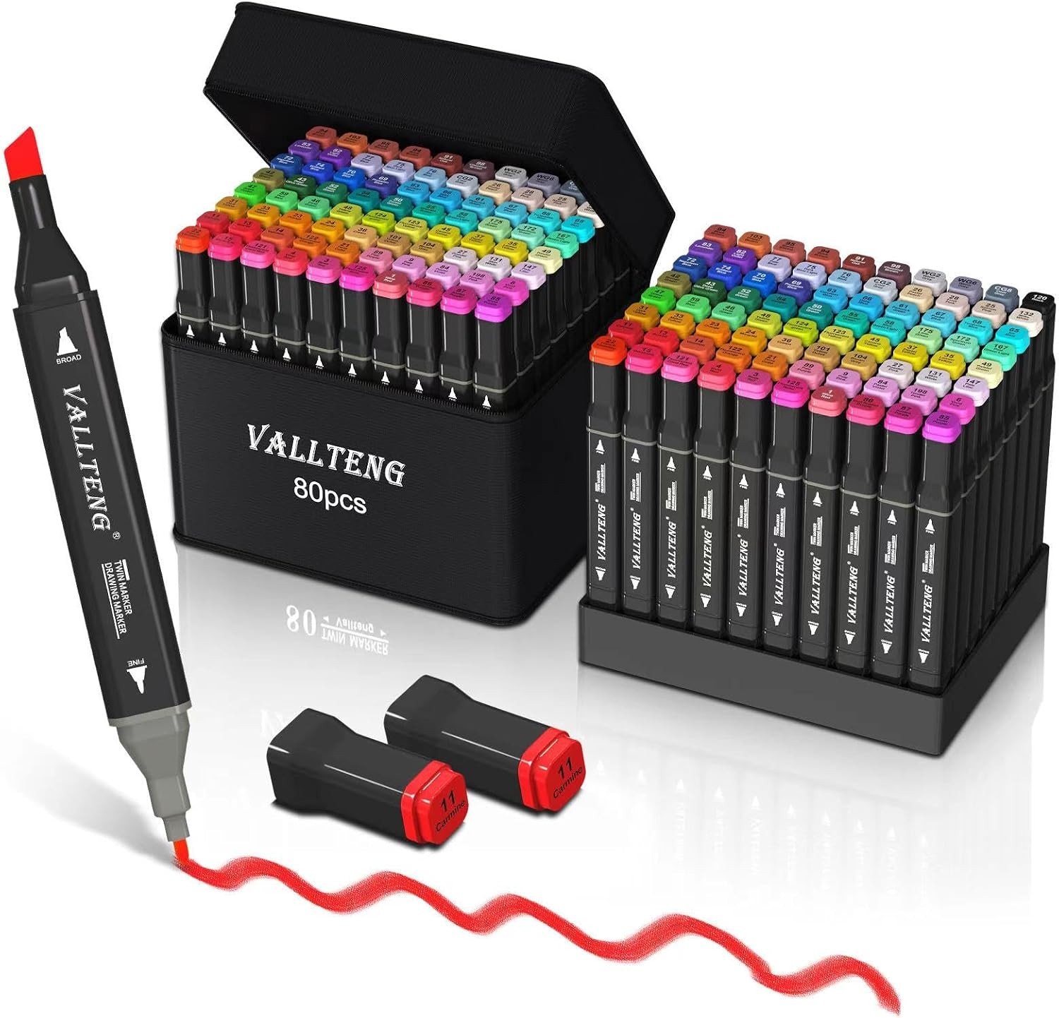 Alcohol Markers Set - Multicolor - 80 Kleuren - Dual Tips Kleurstiften voor Kunst en Illustratie