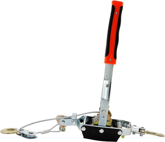 Handhendelkabel, 4 ton draagvermogen, handlier 2,3 m lange staalkabel, katrol met 3 haken, handkabel, trekkoord, trekkoordje, hefgereedschap — afbeelding 5