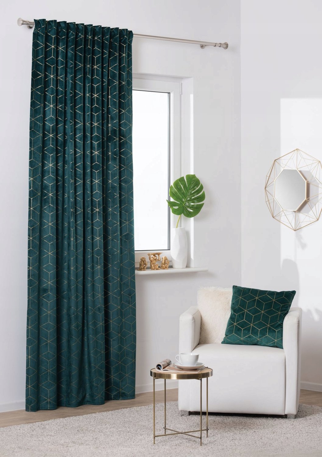 Glamour Gordijn Groen 140x260 cm met Tunnelband