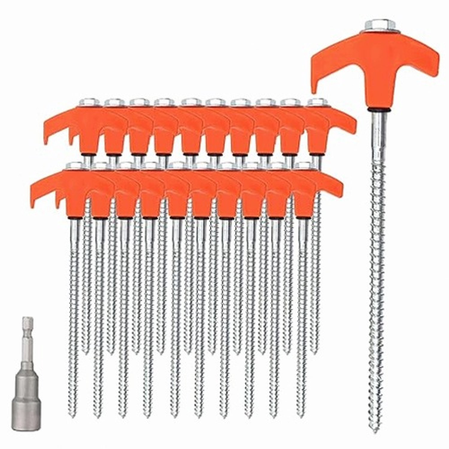 20x Stalen Grondpennen 20cm - Camping & Tuin