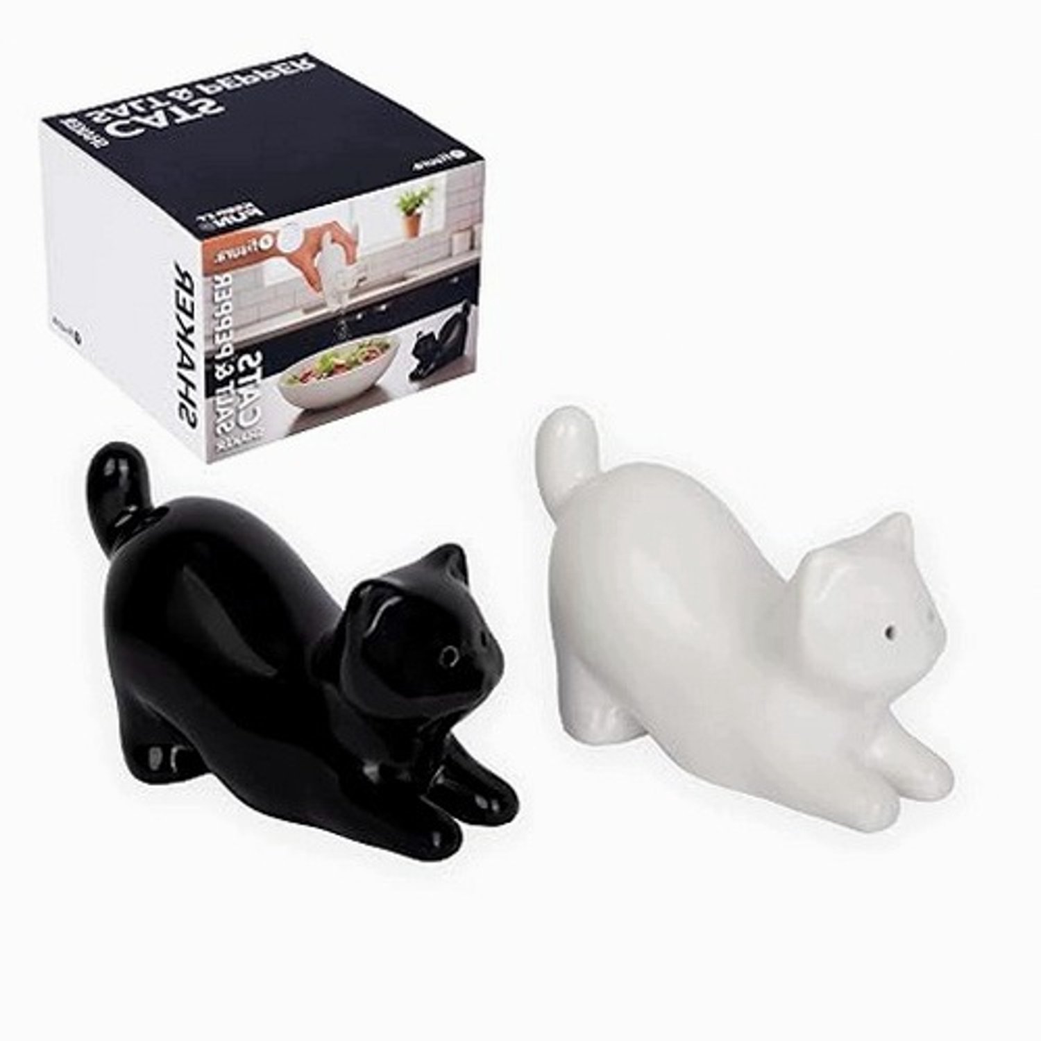 Keramische Zout- en Peperstrooier Set Katten - 2 Stuks