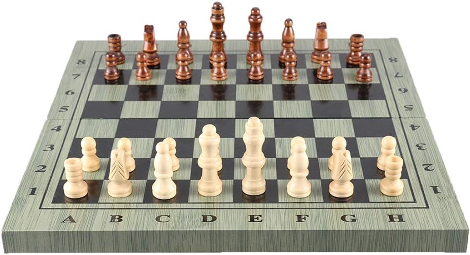 Schaakspel International Chess Set Hout Draagbare Houten Schaakbord Schaakspel Reizen Schaak Set for Travel Party International Chess Schaaksets voor kinderen en volwassenen (Grootte : S-M)