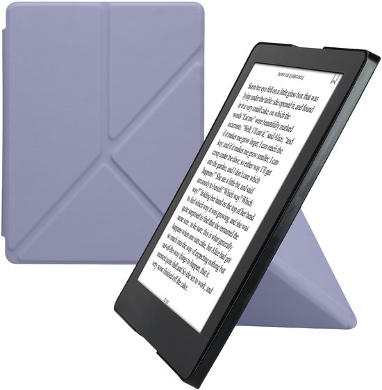 kwmobile e-reader hoesje geschikt voor Kobo Aura H2O Edition 2 hoes - Ereader flip case met standaard - E reader cover van kunstleer - In lavendel — afbeelding 5