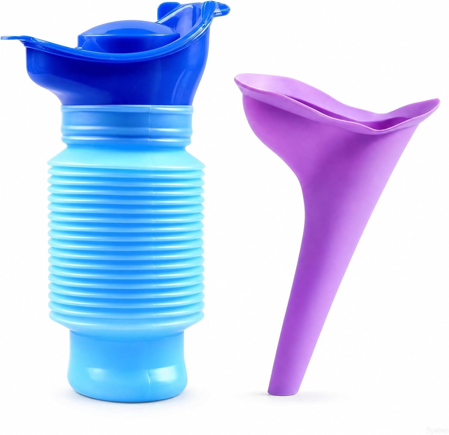 Urinoir voor noodgevallen, 750 ml, 2 stuks, praktische plashulp voor vrouwen, draagbaar urinoir voor vrouwen, siliconen campingtoilet, uniseks urinefles voor wandelen, autoreizen