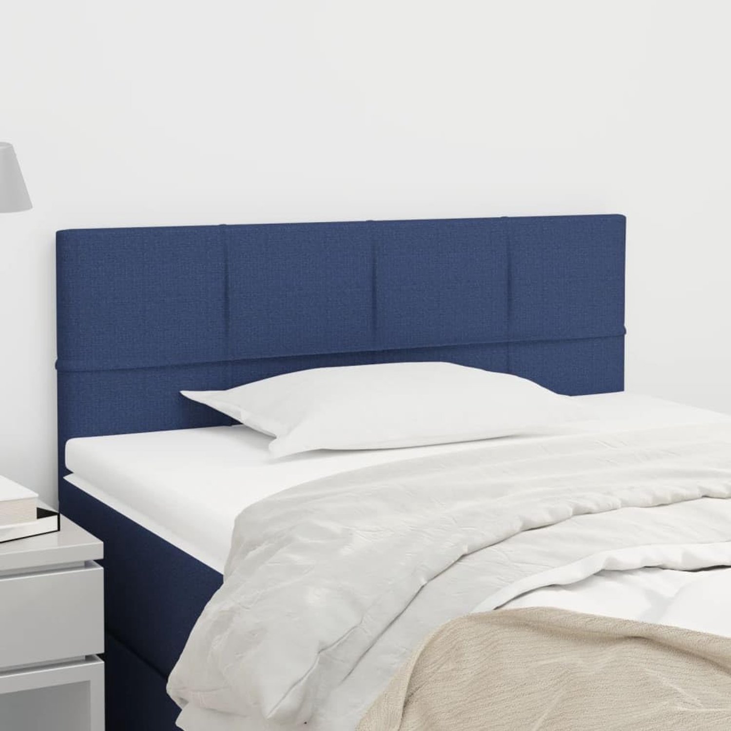 Hoofdeinde, blauw, 90 x 5 x 78/88 cm, stof, hoofdeinde voor de slaapkamer, hotel, hoofdeinde, werkkamer, voor slaapkamer, tweede slaapkamer, hotel