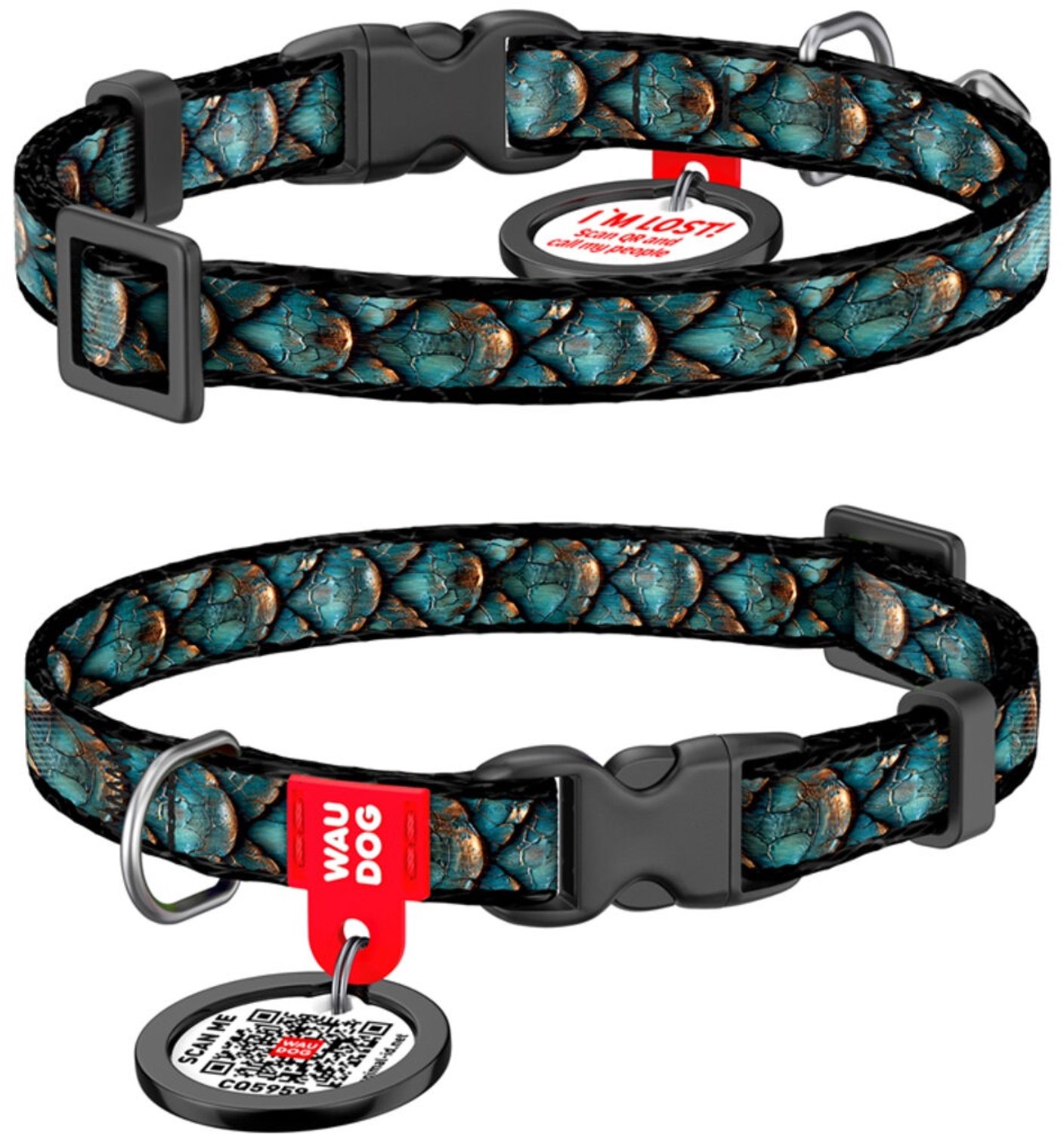 WAUDOG - Halsband hond Scales - Nylon - Maat XS - 10 mm