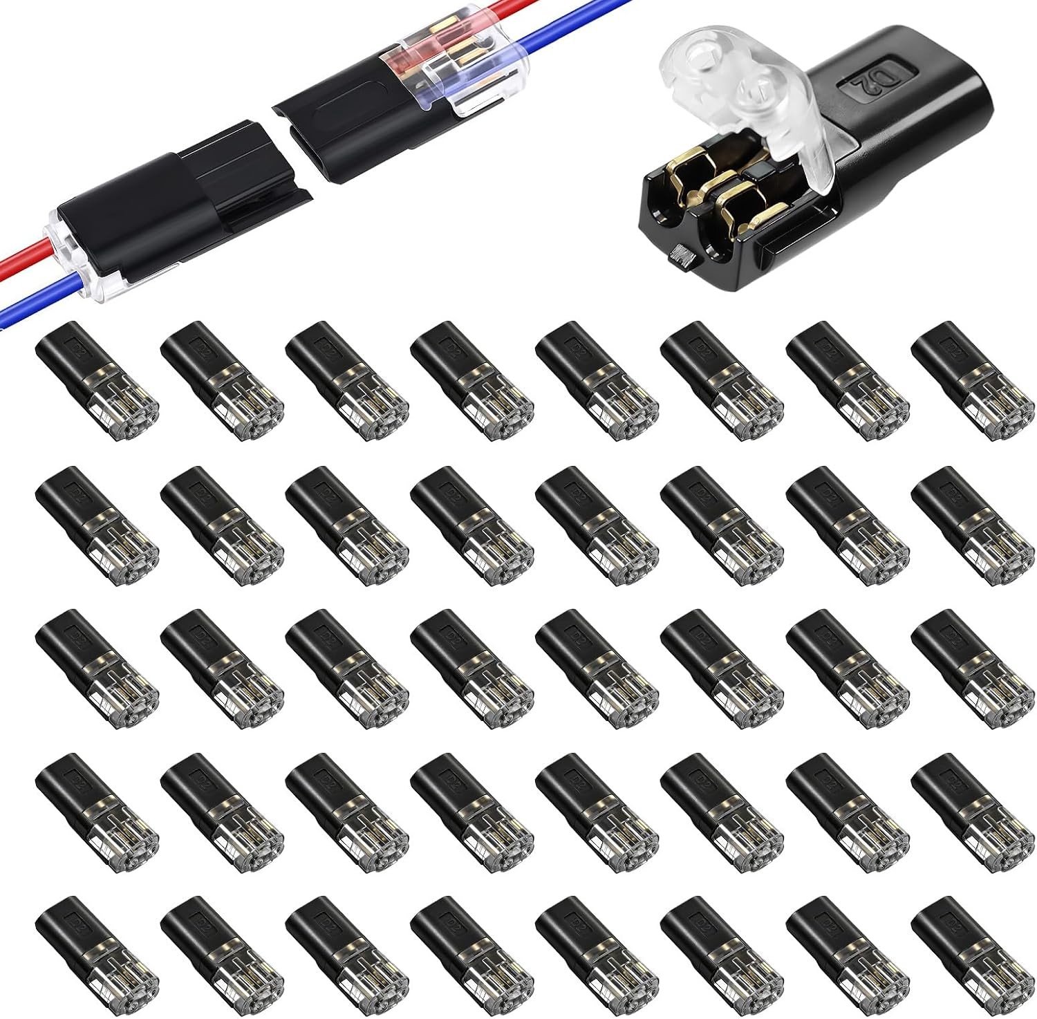 Waterdichte 2-polige elektrische connector voor 12 V aansluitingen, ideaal voor voertuigen en accessoires