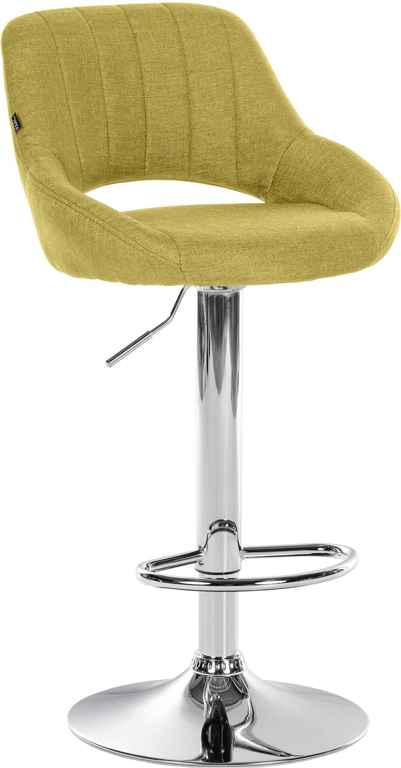 Luxe Comfort Barkruk - Verstelbaar - Stof - Groen groen chroom