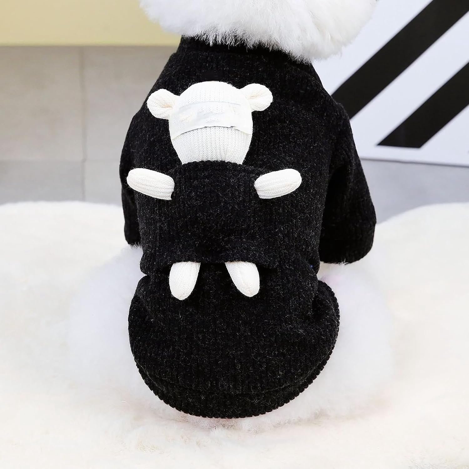 Trui voor honden, dikke winterkleding, warm en comfortabel, beer speelgoed voor kleine en grote honden, katten, wol (XL)