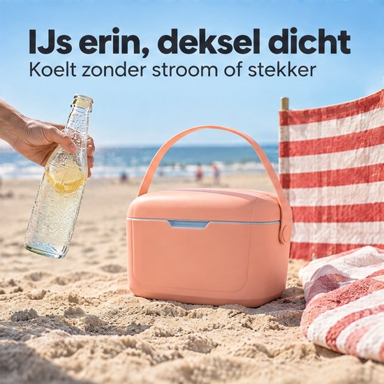 Lomera Koelbox 6 Liter Roze - Kleine Passieve Koelbox met Schouderband - Draagbare Frigobox voor Picknick, Strand en Camping - Isolatiebox - Thermobox - Coolbox van Lomera — afbeelding 5