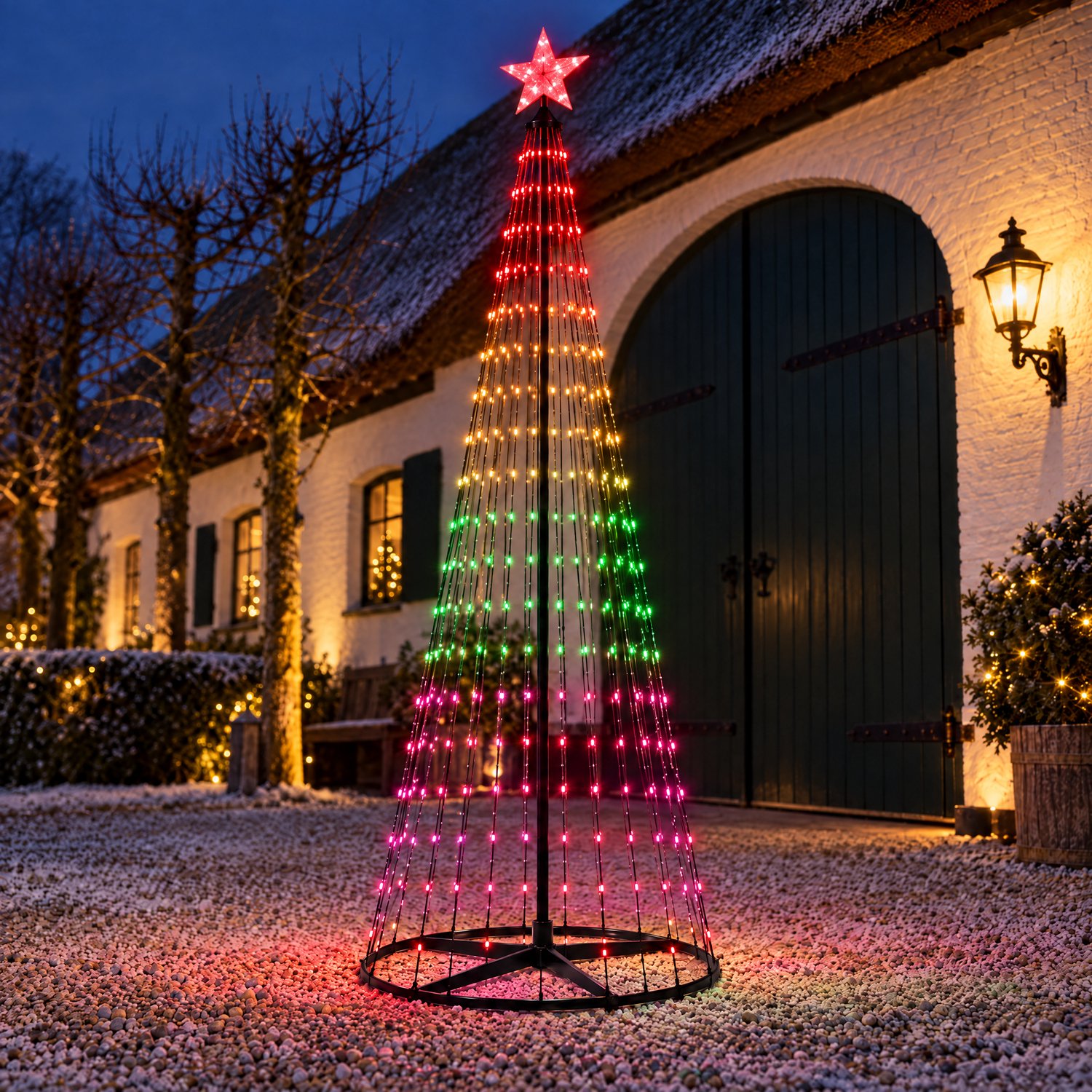 Cheqo® LED Kerstboom 300 cm - 550 LED - RGB Kleurwisselend - Vlaggenmast Kerstboom - Vlaggenmast Verlichting - Kerstverlichting voor Binnen en Buiten - Kerstlampjes - Lichtboom - Lichtkegel - Kerstdecoratie - Sfeerverlichting - IP44