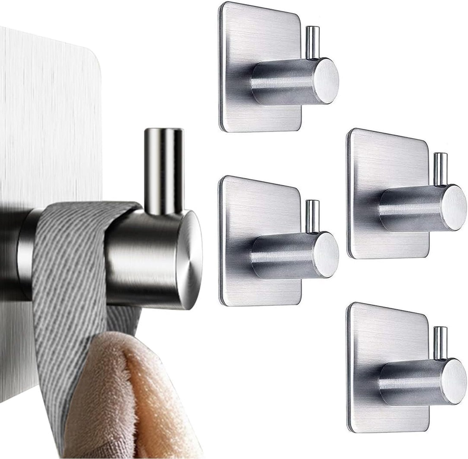 Zelfklevende haken 4 stuks zelfklevende haken van roestvrij staal Sus304 zelfklevende wandhaken voor badkamer keuken toilet kantoor