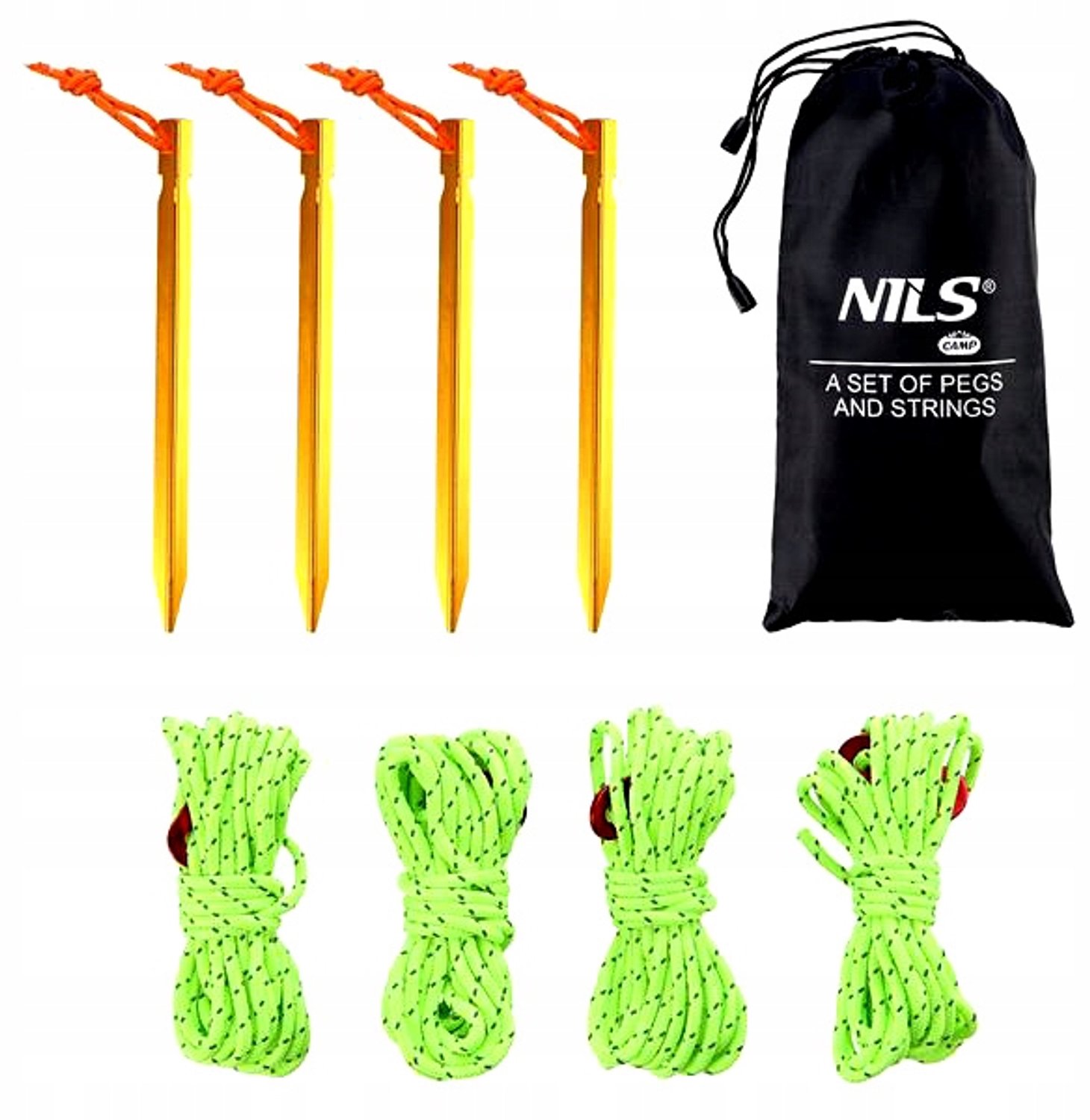 Set Haringen en Spankabels voor Tent en Tarp - Outdoor Kampeeruitrusting