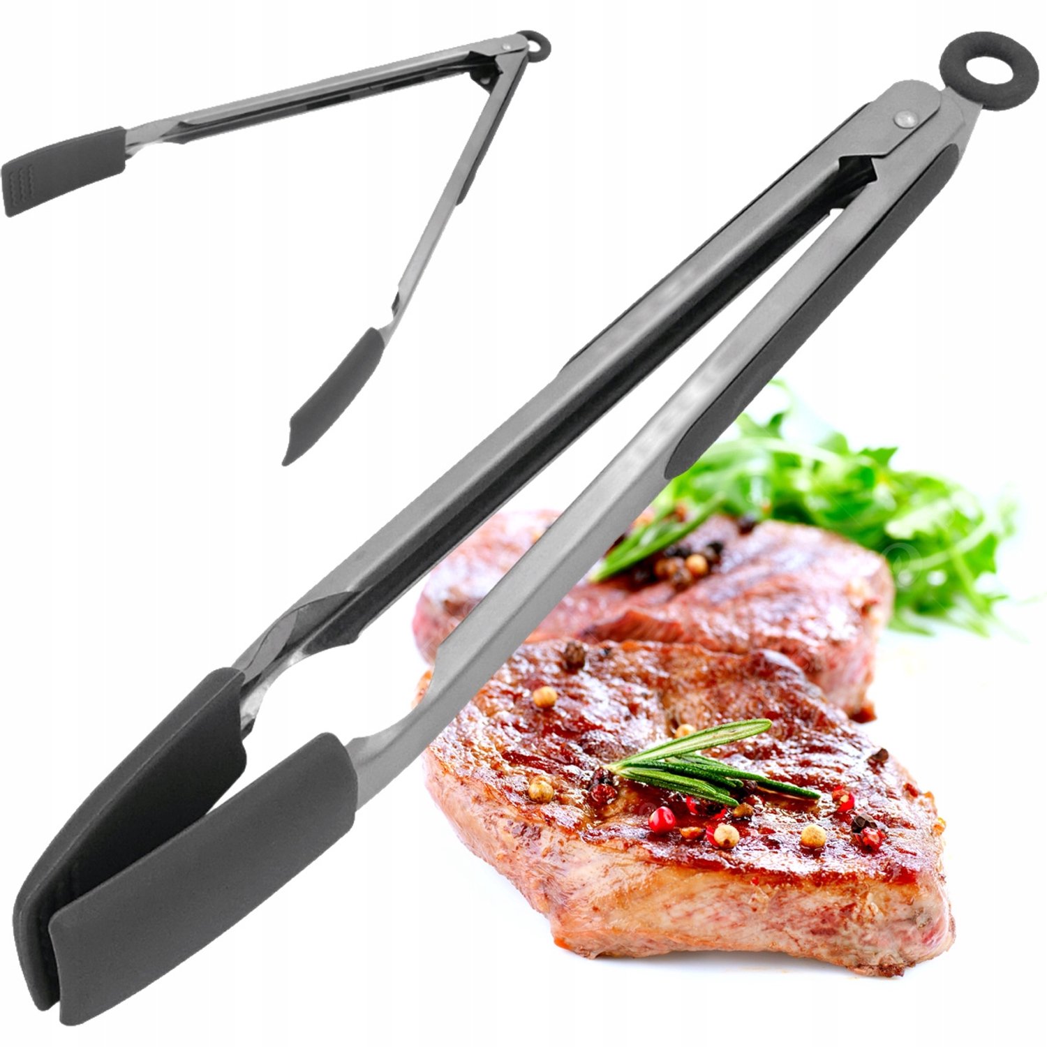 Grijze Siliconen Keukentang 30cm - Grill & Koken