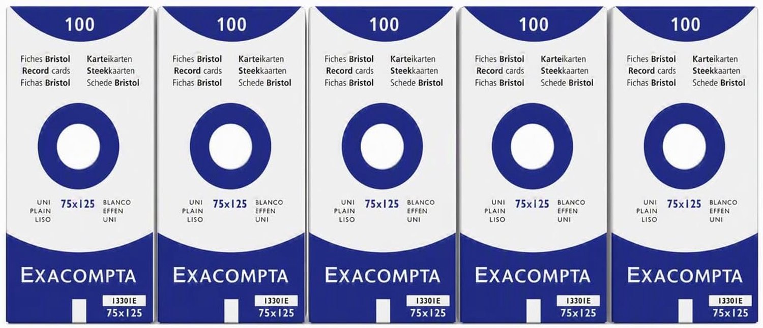 Indexkaarten ongeperforeerd 10x100 stuks - Clairefontaine papier - geschikt voor inkjet en laser - eenvoudig opbergen - 100 stuks - Thijox