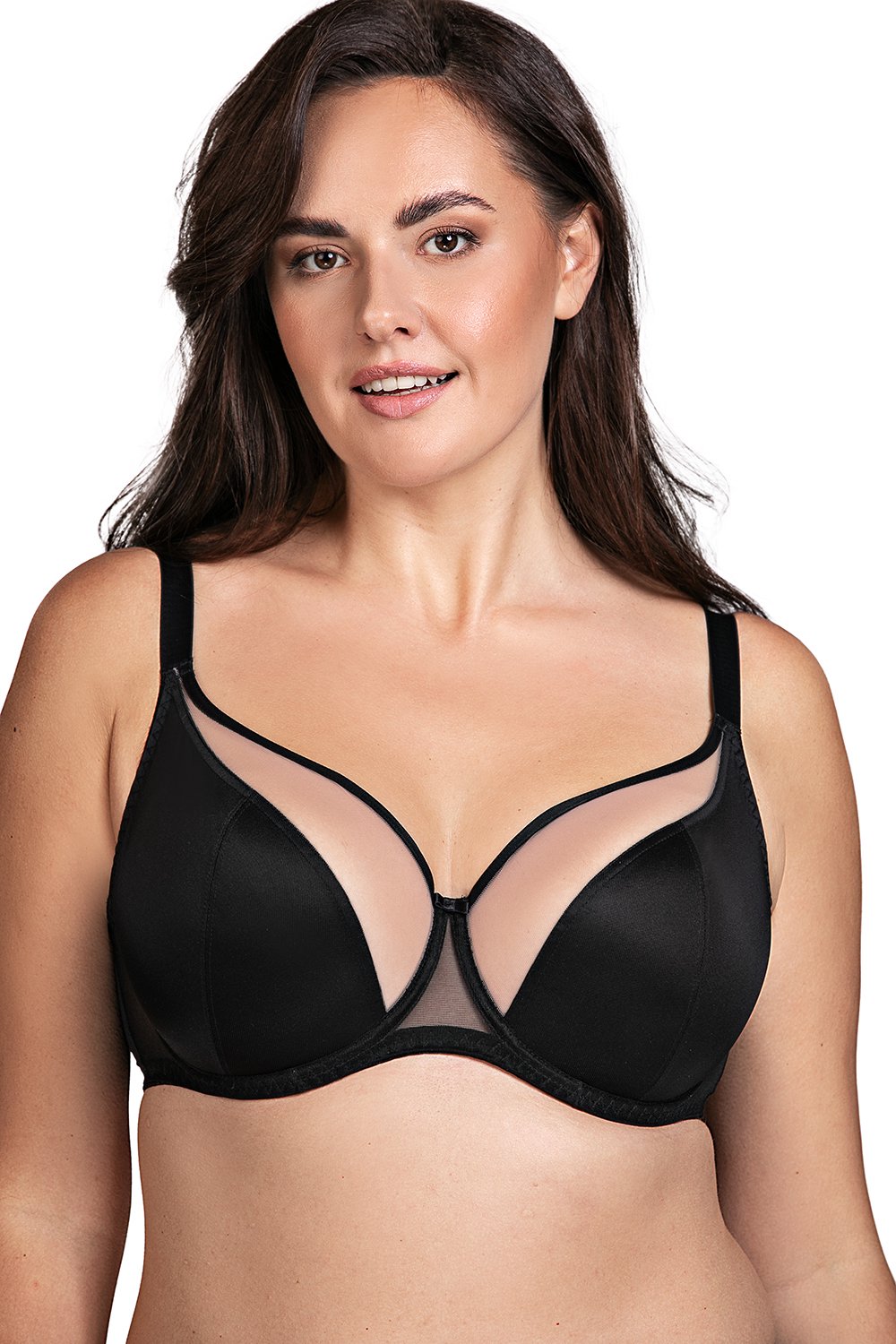 Vivisence Dames Zachte Bh Met Beugel En Mesh Bovenkant Voor Natuurlijke Ondersteuning En Een Elegante Pasvorm Die Het De Dag Comfortabel Maakt Zwart