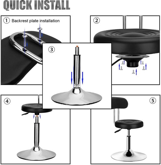 Ergonomische Bureau Stoel met 360° Draaifunctie en Verstelbare Hoogte — afbeelding 4