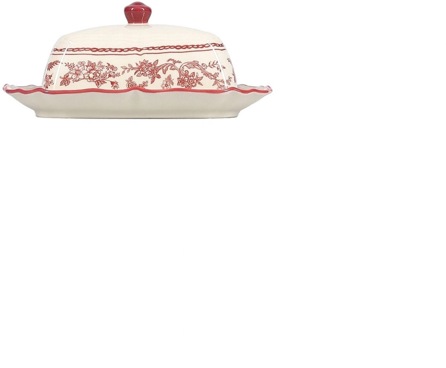 SP Collection - Boterpot 20x14,5xH8,5cm burgundy Cyril - Schalen