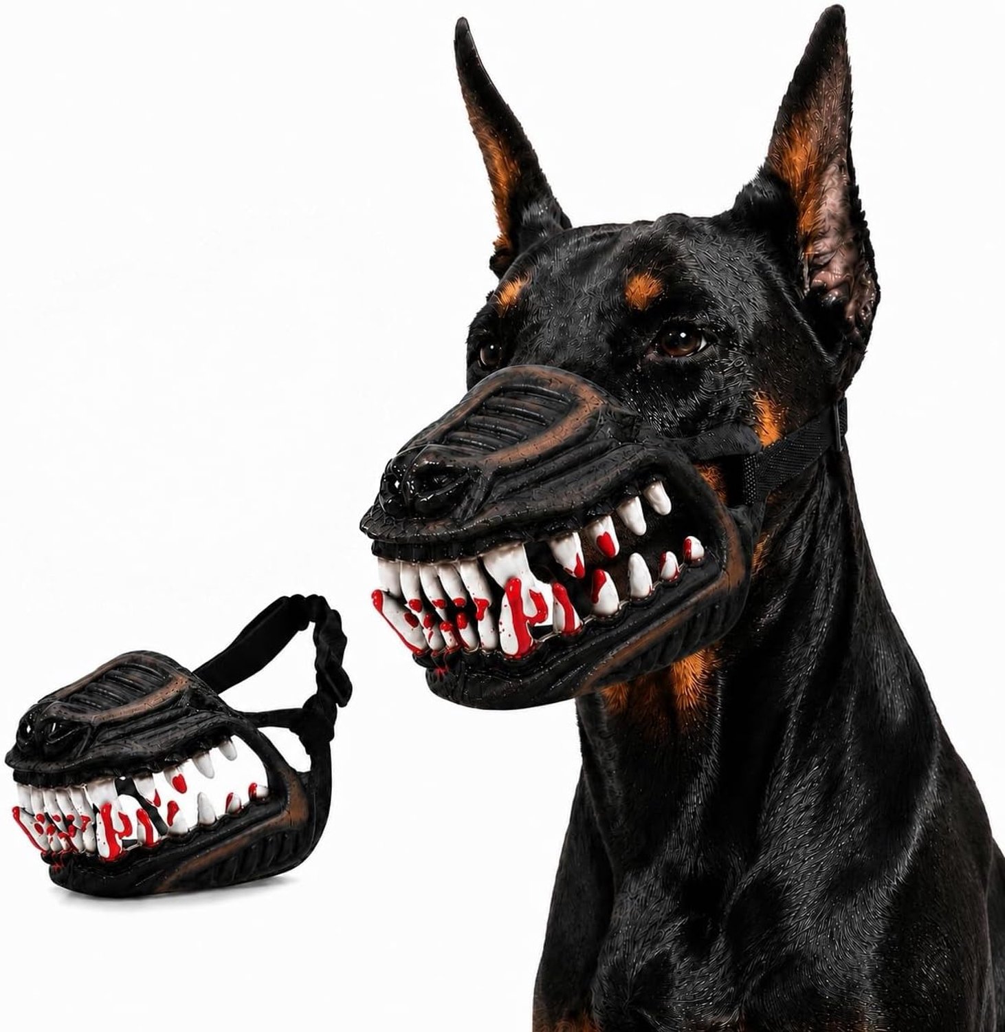 Muilkorf voor honden XL - Halloween-tanden - griezelig uiterlijk - perfect voor kostuumfeesten - ServiceTopper