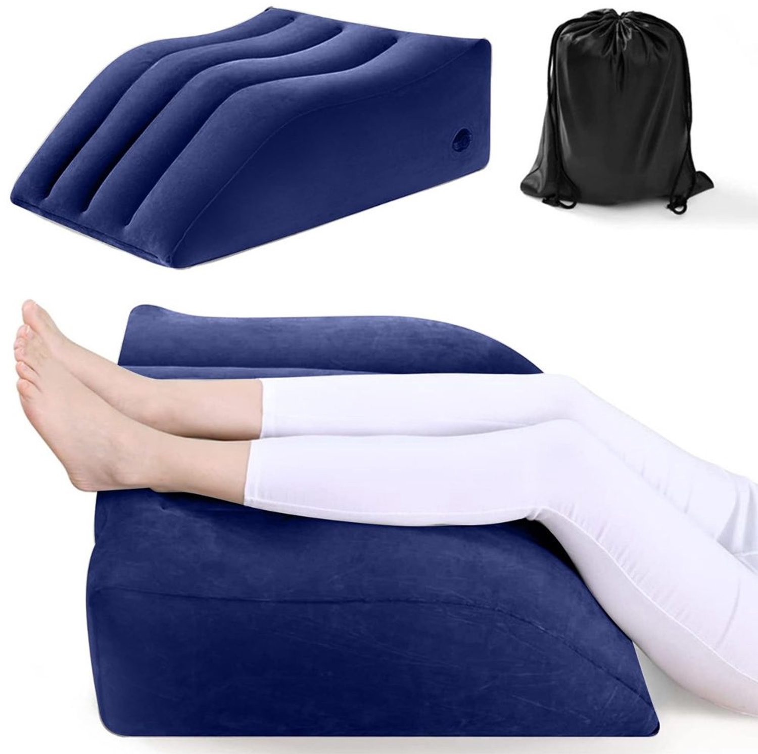 Venenkussen opblaasbaar - Beenverhoging Kussen - Comfort Beenkussen - Verbetering Doorbloeding - Vermindering Zwellingen - Antislip Onderzijde - Beensteun