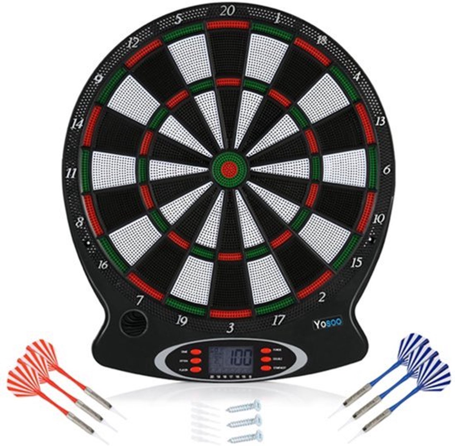 Dartbord Elektronisch - Met 6 Dartpijlen - 43x43 cm - Kunststof - Voor Kinderen En Volwassenen - Elektronische Darts Toernooischijf