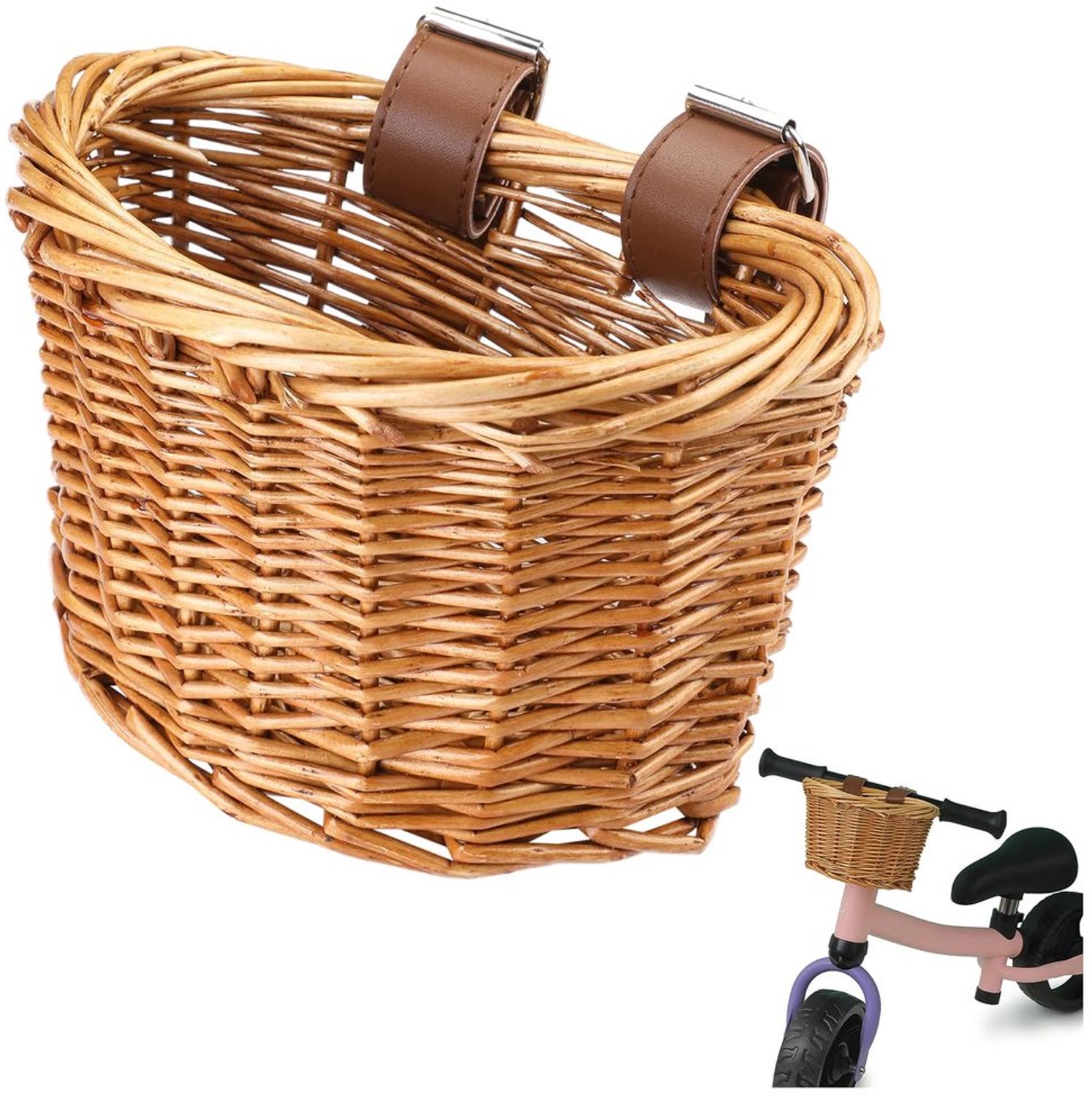 Fietsbasket voor Kinderen met Verstelbare PU Straps