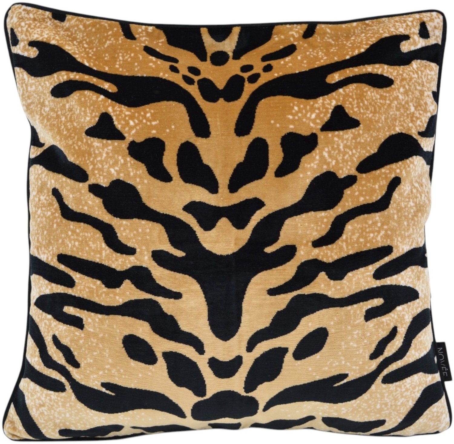 NOVÉE Sierkussen Tiger Muse | 45x45 cm | Velvet/Polyester Zwart